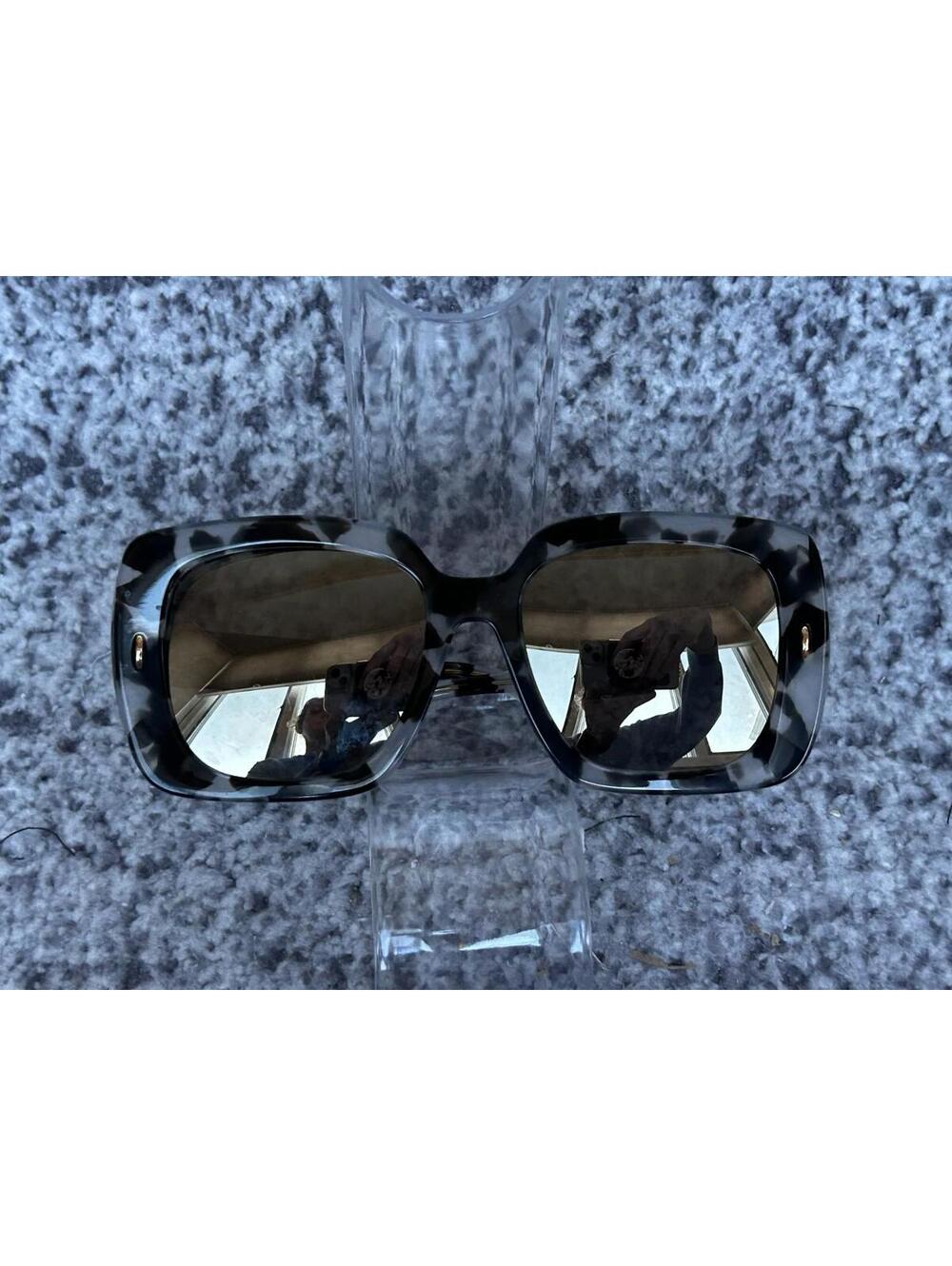 Tory Burch Gray Tortoiseshell Oversized Square Sunglasses